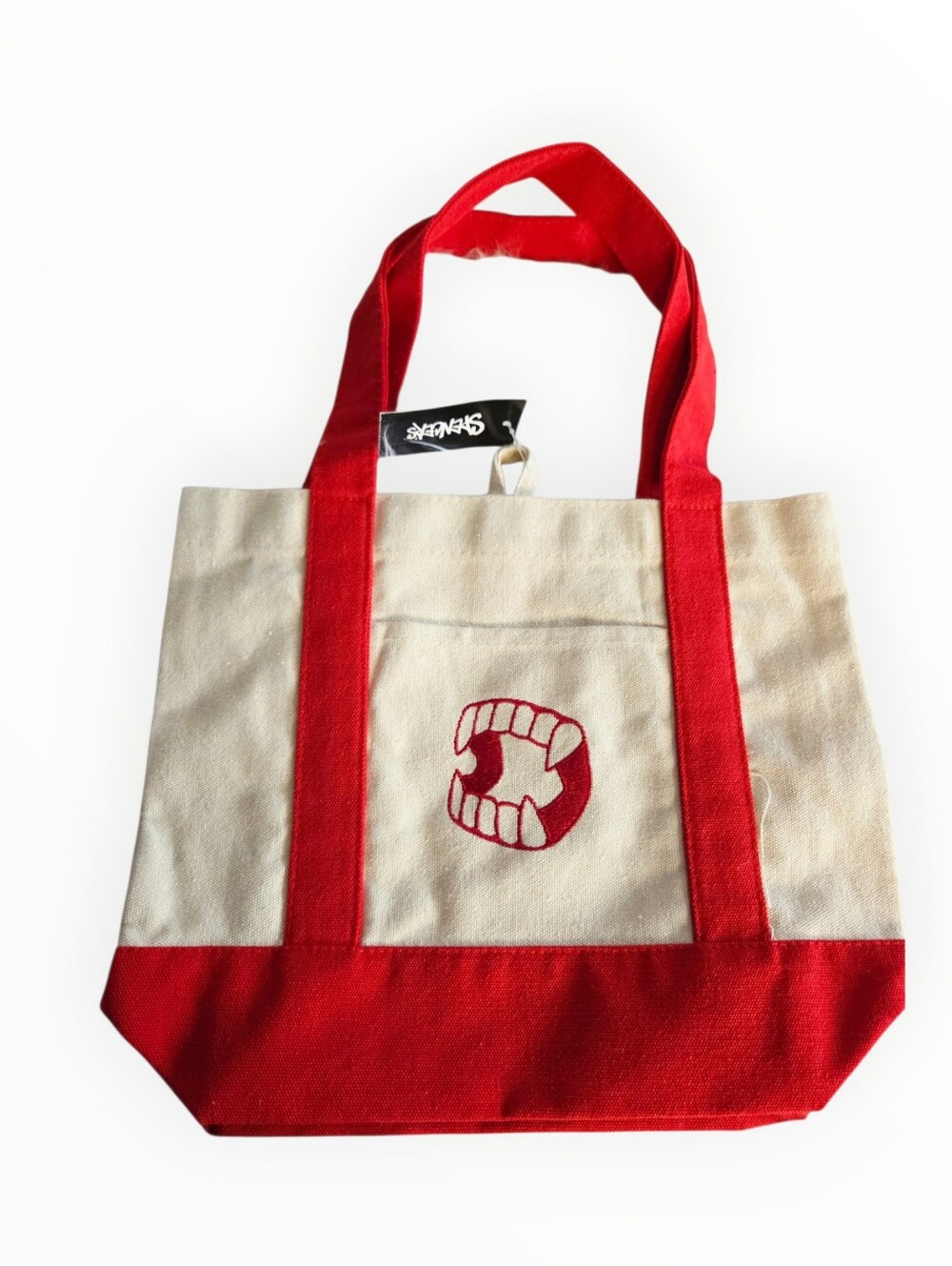 Spencers Canvas Tote Bag with Red Accents Vampire